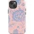 Rose Quartz & Serenity Floral iPhone 15 Impact Case