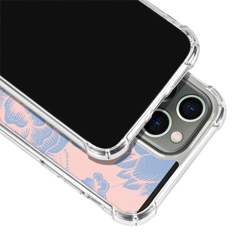 Rose Quartz & Serenity Floral iPhone 14 Pro Clear Case