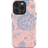 Rose Quartz & Serenity Floral iPhone 15 Pro Impact Case