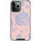 Rose Quartz & Serenity Floral iPhone 14 Pro Max Clear Case