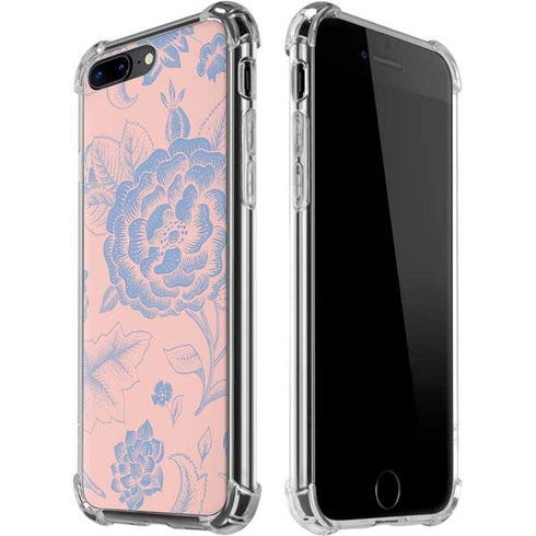 Rose Quartz & Serenity Floral iPhone 7/8 Plus Clear Case