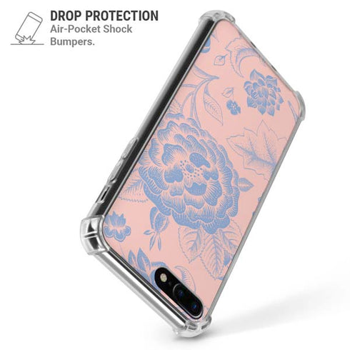 Rose Quartz & Serenity Floral iPhone 7/8 Plus Clear Case