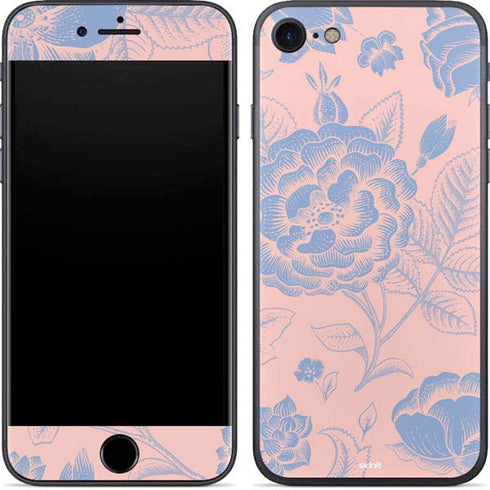 Rose Quartz & Serenity Floral iPhone 7 Skin