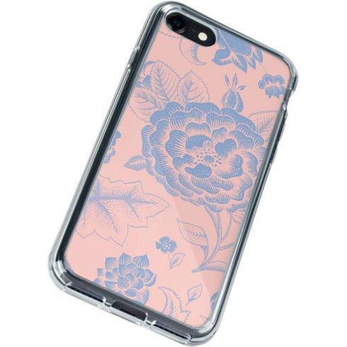 Rose Quartz & Serenity Floral iPhone SE (2nd & 3rd Gen) Clear Case