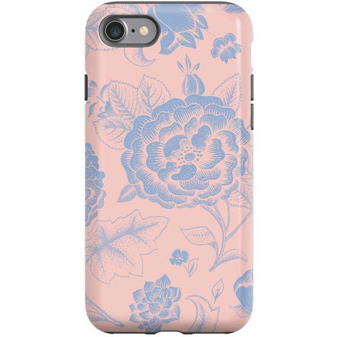 Rose Quartz & Serenity Floral iPhone SE (2nd & 3rd Gen) Pro Case