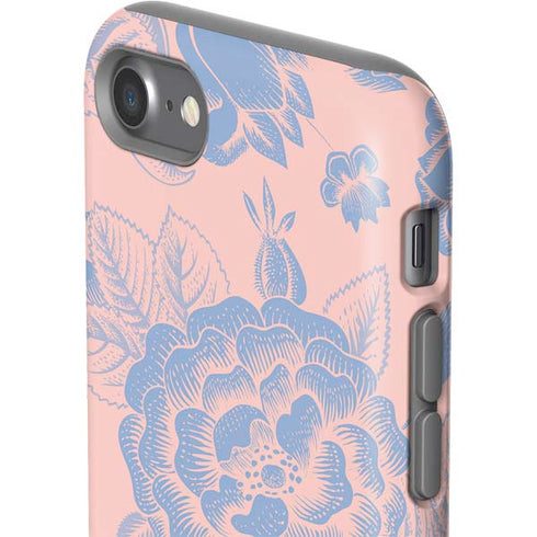Rose Quartz & Serenity Floral iPhone SE (2nd & 3rd Gen) Pro Case
