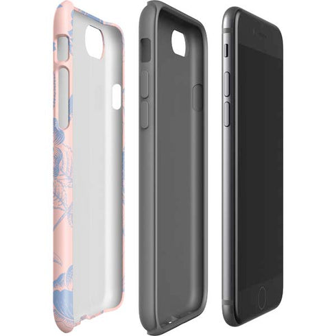 Rose Quartz & Serenity Floral iPhone SE (2nd & 3rd Gen) Pro Case
