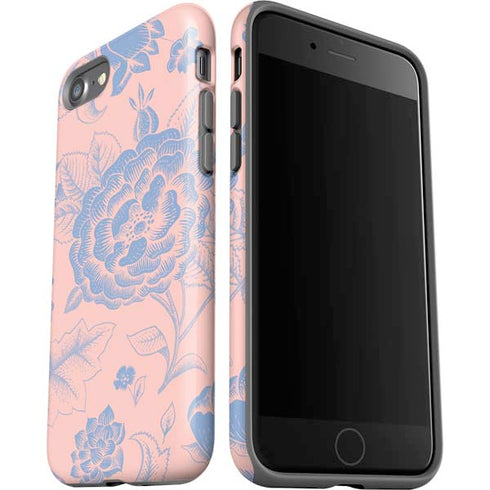 Rose Quartz & Serenity Floral iPhone SE (2nd & 3rd Gen) Pro Case