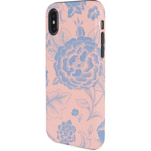 Rose Quartz & Serenity Floral iPhone XS Pro Case