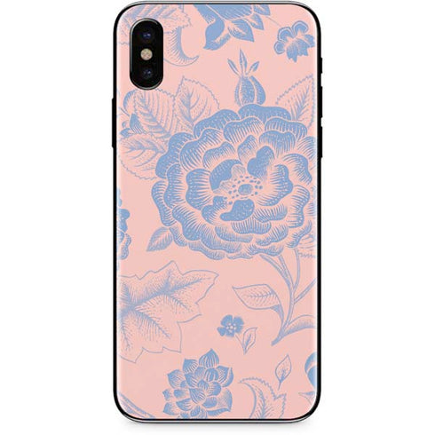 Rose Quartz & Serenity Floral iPhone XS Skin