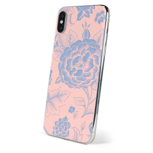 Rose Quartz & Serenity Floral iPhone XS Skin