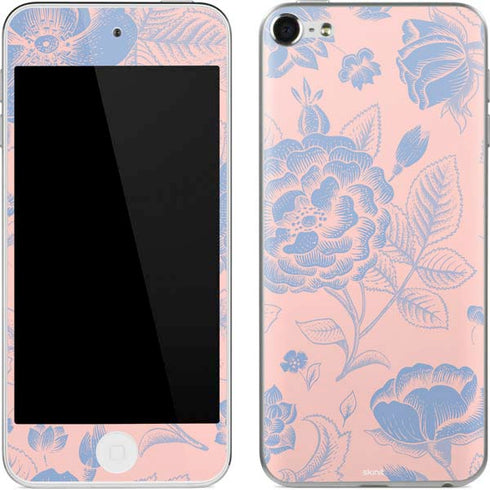 Rose Quartz & Serenity Floral Apple iPod Skin