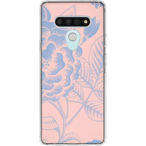 Rose Quartz & Serenity Floral LG Stylo 6 Clear Case