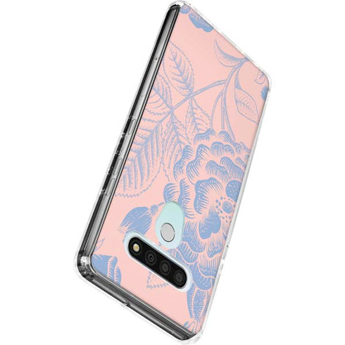 Rose Quartz & Serenity Floral LG Stylo 6 Clear Case