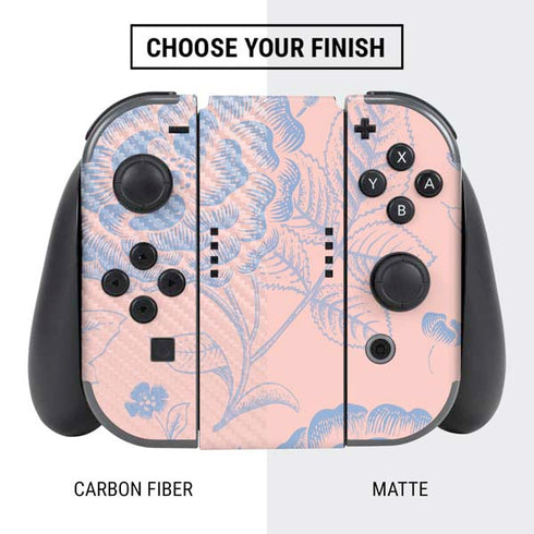 Rose Quartz & Serenity Floral Nintendo Switch Bundle Skin