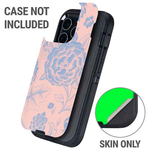 Rose Quartz & Serenity Floral Otterbox Defender iPhone Skin