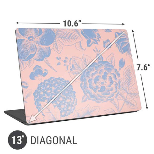 Rose Quartz & Serenity Floral Universal Laptop 13in (10.6 x 7.6in) Skin