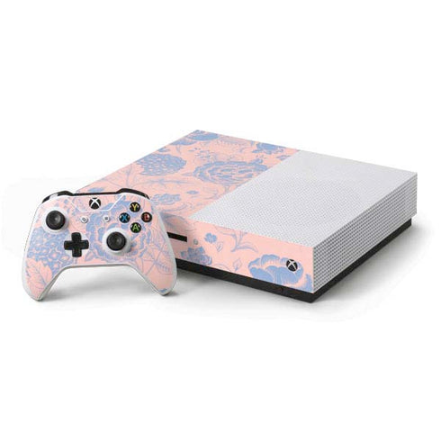 Rose Quartz & Serenity Floral Xbox One S Console and Controller Bundle Skin