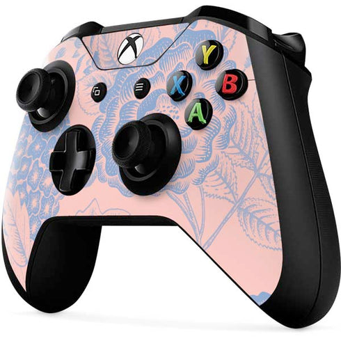 Rose Quartz & Serenity Floral Xbox One X Controller Skin