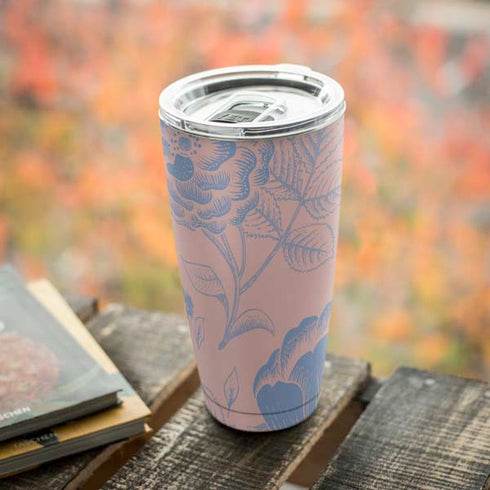 Rose Quartz & Serenity Floral Yeti 20oz Tumbler Skin
