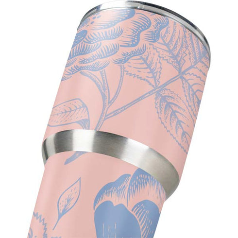 Rose Quartz & Serenity Floral Yeti 30oz Rambler Tumbler Skin