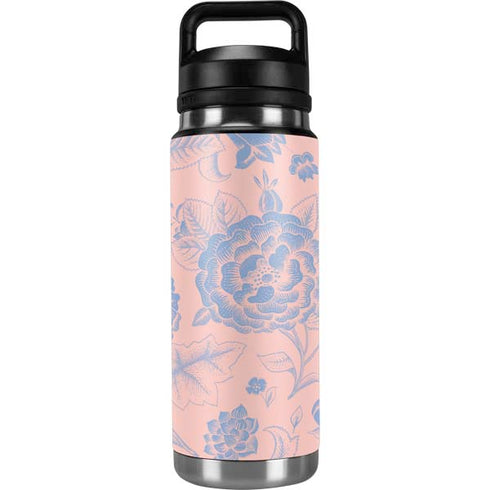 Rose Quartz & Serenity Floral YETI Rambler 26oz Bottle Skin