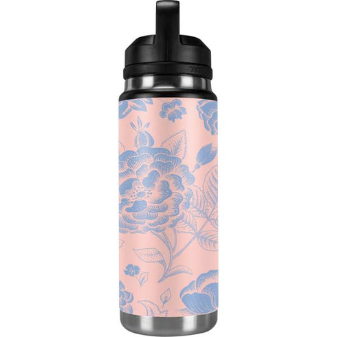 Rose Quartz & Serenity Floral YETI Rambler 26oz Bottle Skin