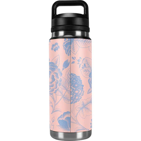 Rose Quartz & Serenity Floral YETI Rambler 26oz Bottle Skin