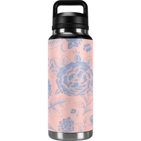 Rose Quartz & Serenity Floral YETI Rambler 36oz Bottle Skin
