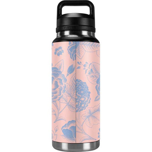 Rose Quartz & Serenity Floral YETI Rambler 36oz Bottle Skin