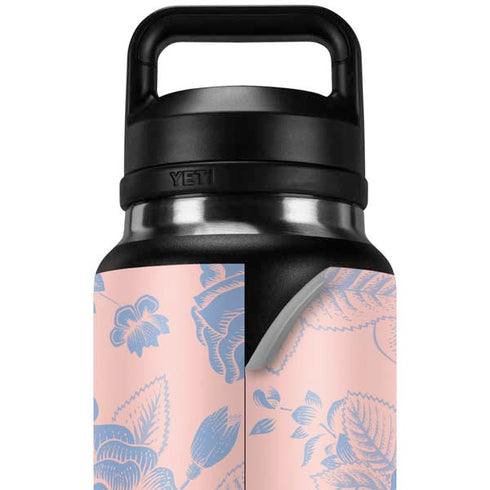 Rose Quartz & Serenity Floral YETI Rambler 36oz Bottle Skin