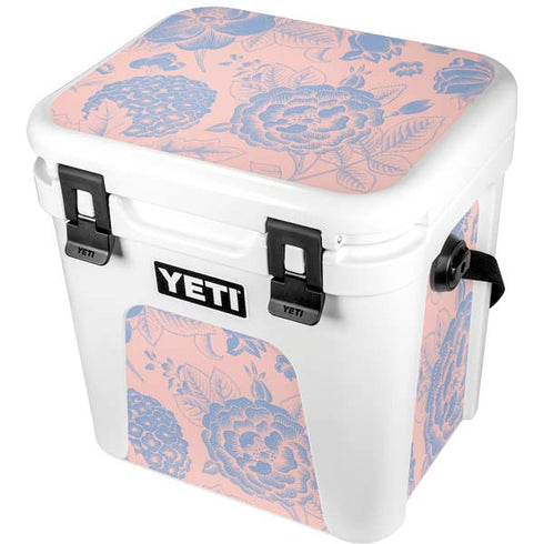 Rose Quartz & Serenity Floral YETI Roadie 24 Hard Cooler Skin