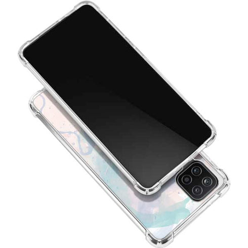 Rose Quartz & Serenity Splatter Galaxy A12 Clear Case