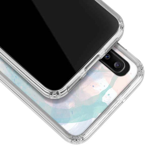 Rose Quartz & Serenity Splatter Galaxy A30 Clear Case