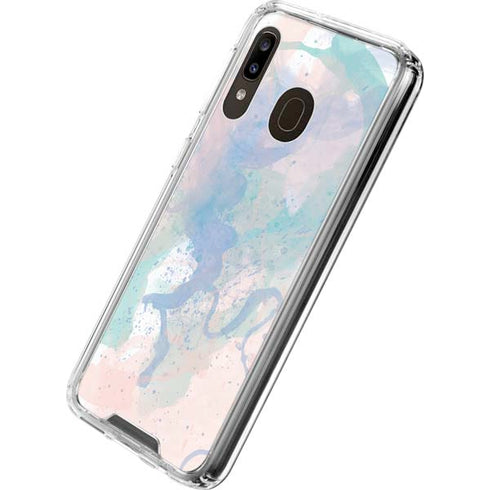 Rose Quartz & Serenity Splatter Galaxy A30 Clear Case