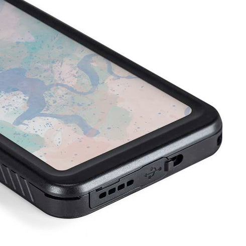 Rose Quartz & Serenity Splatter Galaxy S23 Waterproof Case