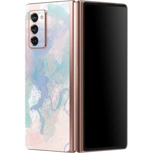 Rose Quartz & Serenity Splatter Galaxy Z Fold2 5G Skin