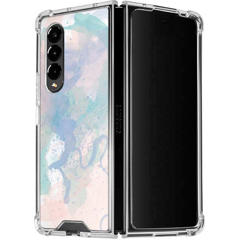Rose Quartz & Serenity Splatter Galaxy Z Fold4 5G Clear Case