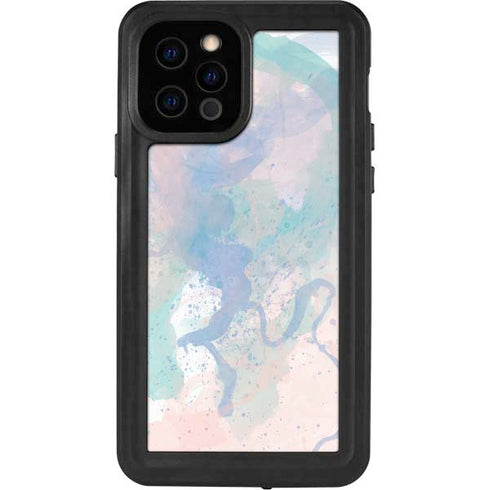Rose Quartz & Serenity Splatter iPhone 12 Pro Waterproof Case