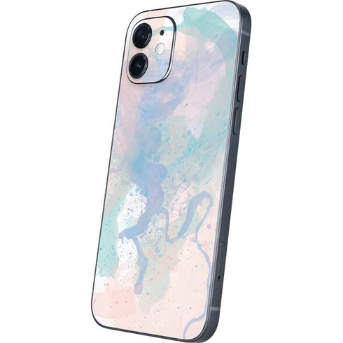 Rose Quartz & Serenity Splatter iPhone 12 Skin