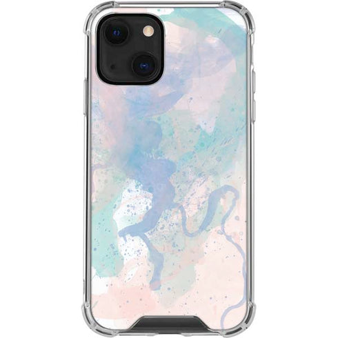 Rose Quartz & Serenity Splatter iPhone 13 Mini Clear Case