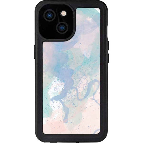 Rose Quartz & Serenity Splatter iPhone 13 Mini Waterproof Case