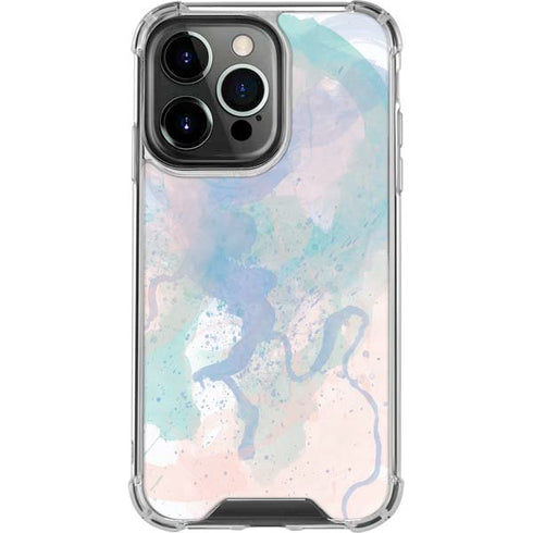 Rose Quartz & Serenity Splatter iPhone 13 Pro Clear Case