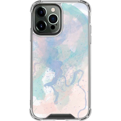 Rose Quartz & Serenity Splatter iPhone 13 Pro Max Clear Case