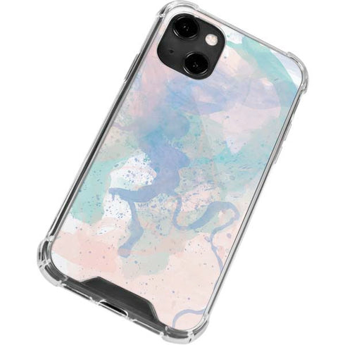 Rose Quartz & Serenity Splatter iPhone 14 Clear Case