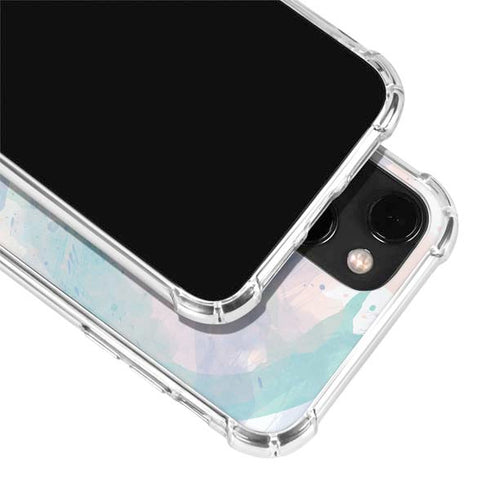 Rose Quartz & Serenity Splatter iPhone 14 Plus Clear Case