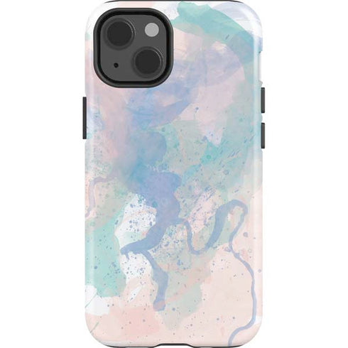 Rose Quartz & Serenity Splatter iPhone 15 Impact Case