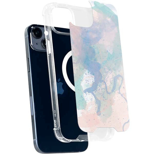 Rose Quartz & Serenity Splatter iPhone 14 Plus MagSafe Case