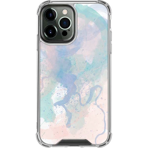 Rose Quartz & Serenity Splatter iPhone 14 Pro Max Clear Case