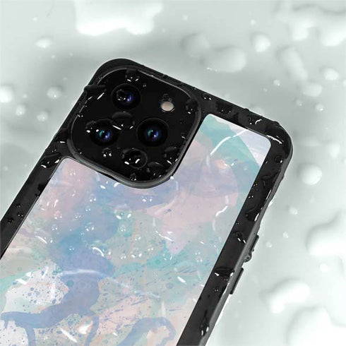 Rose Quartz & Serenity Splatter iPhone 14 Pro Max Waterproof Case